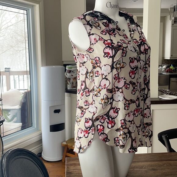 🎀Dorothee Schumacher medium silk floral sleeveless top with hood - Picture 4 of 9